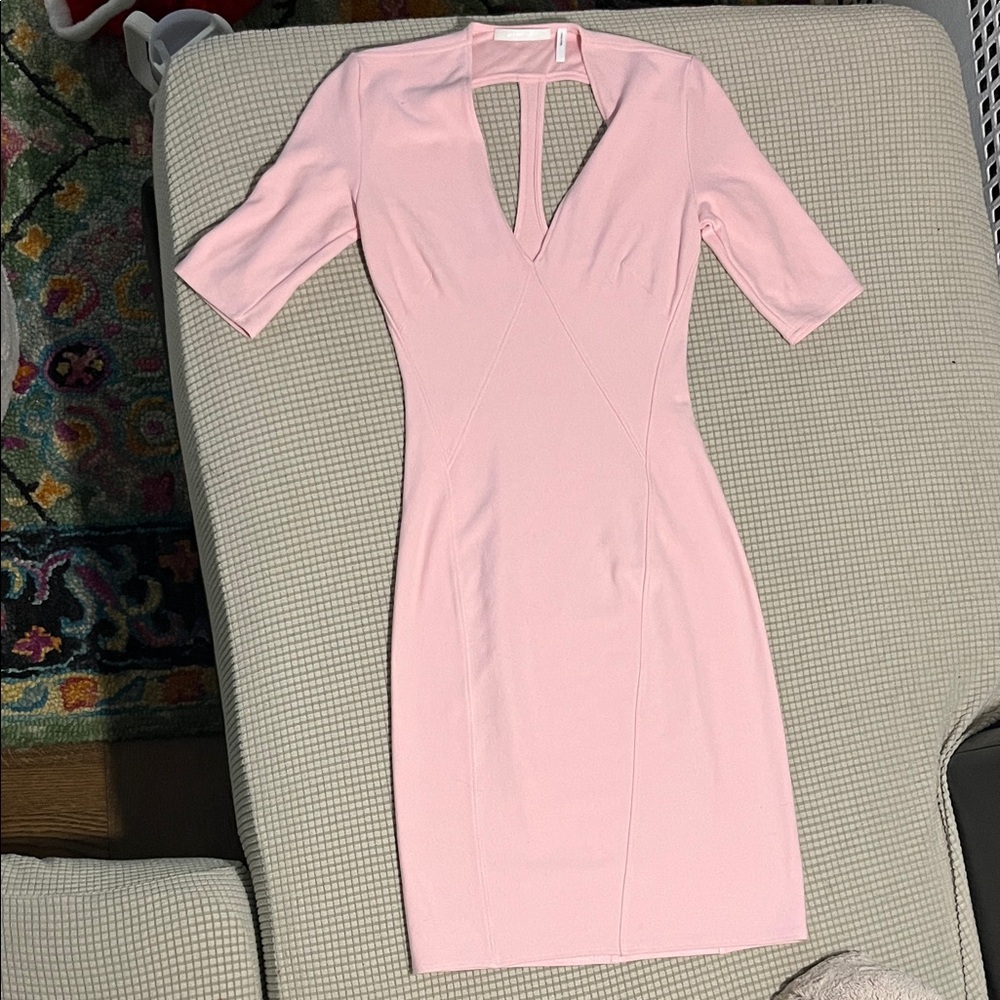 Helmut Lang Light Pink Short Sleeve Dress